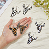 FIBLOOM 3 Pairs 3 Colors Imitation Leather Cattle Head Dangle Earrings for Women EJEW-FI0002-36-3