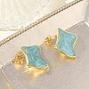 Brass Enamel Stud Earrings for Women KK-CBA760A-07G-03-2