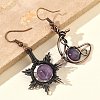 Natural Amethyst Dangle Earrings G-H359-07R-09-2