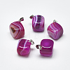 Natural Banded Agate/Striped Agate Pendants G-T122-19B-1