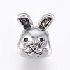 316 Surgical Stainless Steel Bunny European Beads STAS-O097-76AS-2