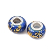 Opaque Resin Rondelle European Beads RESI-Z046-01H-2