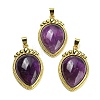 Natural Amethyst Pendants G-F760-02B-04G-1