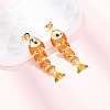 Fish Brass Micro Pave Cubic Zirconia Dangle Stud Earrings EJEW-C174-05G-02-1