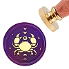 Brass Wax Seal Stamp with Handle AJEW-WH0184-0344-1