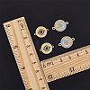 8Pcs 2 Styles Brass Pave Clear & Deep Sky Blue Cubic Zirconia Connector Charms KK-DC0003-42-3