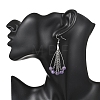 Teardrop Natural Amethyst Dangle Earrings EJEW-JE06762-2