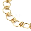 304 Stainless Steel Rings Link Chain Bracelet BJEW-TA00334-03-3