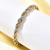 304 Stainless Steel Rope Chain Bracelets for Women BJEW-C091-03B-GP-3