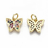Brass Micro Pave Colorful Cubic Zirconia Charms ZIRC-S067-157-NF-2