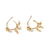 Brass Clear Cubic Zirconia Stud Earring Findings KK-B063-23G-1