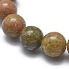 Natural Unakite Bead Stretch Bracelets BJEW-K212-A-042-3