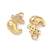 Brass Micro Pave Cubic Zirconia Charms KK-A291-12C-G-2