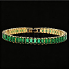 Brass Pave Cubic Zirconia Rectangle Tennis Bracelets for Women UU2091-4-1