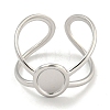 Non-Tarnish 304 Stainless Steel Oval Cuff Ring Components X-RJEW-A043-07P-2