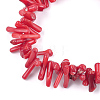 Synthetic Coral Beaded Stretch Bracelets X-BJEW-S134-100-2