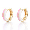 Brass Huggie Hoop Earrings EJEW-S209-07E-2