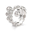 Rack Plating Brass Micro Pave Cubic Zirconia Ring for Women RJEW-D020-04P-1