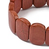 Natural Red Jasper Beads Stretch Bracelets for Women Men BJEW-I323-02U-3