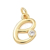 Brass Micro Pave Clear Cubic Zirconia Charms KK-D289-66G-E-1