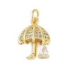 Rack Plating Brass Micro Pave Cubic Zirconia Pendants X-KK-R166-02G-03-1