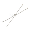 Non-Tarnish Adjustable 304 Stainless Steel Box Chain Slider Bracelet Making MAK-L038-001P-05-1