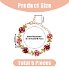 FIBLOOM 5Pcs 5 Colors Alloy Rose Link Chain Bracelets Set with Rhinestone BJEW-FI0001-63-2