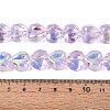 Electroplate Transparent Glass Beads Strands EGLA-N056-01A-06-4