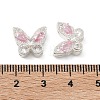 Brass Pave Cubic Zirconia Butterfly Beads KK-C168-07S-3