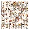 50Pcs Flower PET Stickers STIC-T0001-16-1