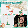  2 Sets 2 Style Mushroom Elf & Cactus Alloy Enamel Charm Locking Stitch Marker HJEW-NB0002-07-4