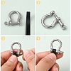 304 Stainless Steel D-Ring Anchor Shackle Clasps STAS-P198-11B-3