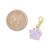 Alloy Enamel Dog Paw Print Pendant Decorations X-HJEW-JM03746-3