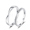 Rhodium Plated 925 Sterling Silver Finger Rings WG194F9-04-5