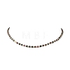 Natural Red Corundum/Ruby and Sapphire Faceted Flat Round Beaded Necklaces NJEW-JN06433-2