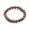 Unisex Wood Beads Stretch Bracelets BJEW-JB04957-1