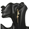 Dolphin & Starfish 304 Stainless Steel & Shell Pearl Hoop Earrings for Women EJEW-JE07128-2