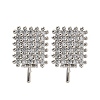 Rack Plating Brass Micro Pave Clear Cubic Zirconia Studs Earrings Finding KK-T072-15P-01-1