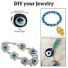 DELORIGIN 1 Strand Handmade Evil Eye Lampwork Beads Strands LAMP-DR0001-01B-2