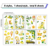 8 Sheets 8 Styles PVC Waterproof Wall Stickers DIY-WH0345-081-2