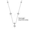 Women Flower Drop Dangle Necklace Rhodium Plated Sterling Silver Zirconia Chain Necklace Simple Personalized Crystals Pendant Choker Trendy Necklace Jewelry Gifts for Women JN1092A-2