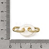Natural White Shell and Brass Micro Pave Clear Cubic Zirconia 3 Ring Linking Rings KK-C262-05A-G-3