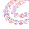 Electroplate Transparent Glass Beads Strands EGLA-N056-01A-08-3