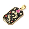 Ion Plating(IP) 304 Stainless Steel Enamel Pendants STAS-Q003-01G-022-3