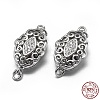 Anti-Tarnish Rhodium Plated 925 Sterling Silver Box Clasps STER-L057-010P-1