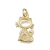 Brass Micro Pave Clear Cubic Zirconia Pendants CU-L001-18G-09-1