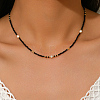 Vintage European-style Faceted Round Glass Beaded Necklaces for Women XV6526-1-1