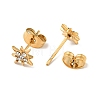 Ion Plating(IP) Rhinestone Flower Stud Earrings with 316 Surgical Stainless Steel Pins EJEW-A081-10G-04-2