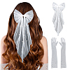 Cloth Bride Long Mesh Gloves & Acetate Hair Barrettes Kits AJEW-DR0002-62-1