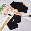 Gorgecraft 3Pcs 95% Cotton & 5% Elastic Fiber Ribbing Fabric for Cuffs FIND-GF0005-95-4